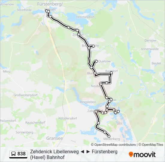 838 Bus Line Map
