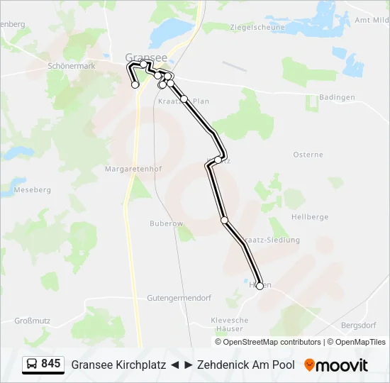 845 Bus Line Map