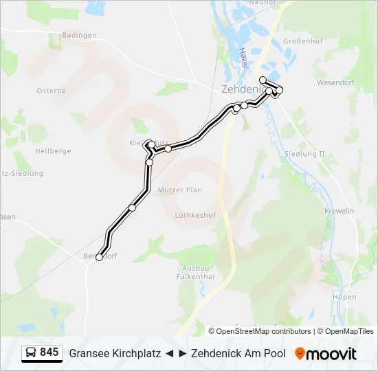 845 Bus Line Map