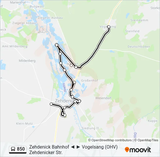 850 Bus Line Map