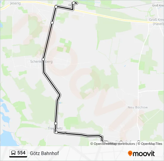 554 Bus Line Map