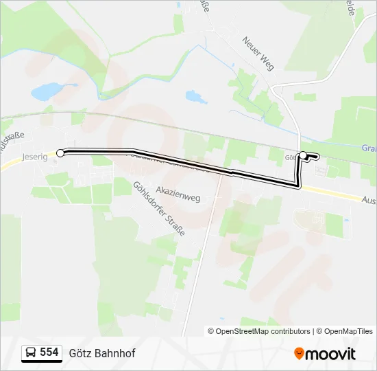 554 Bus Line Map
