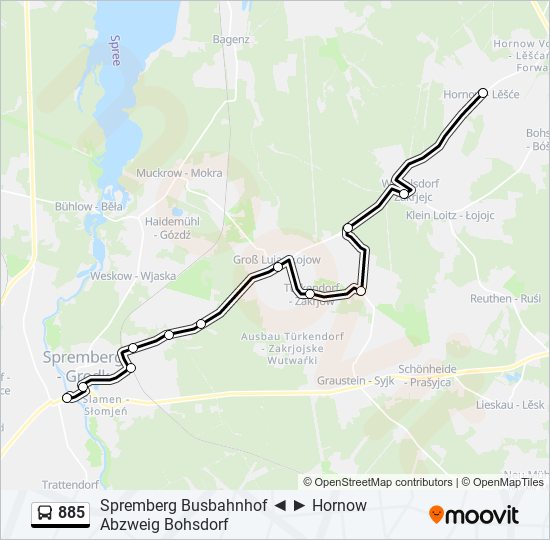 885 bus Line Map