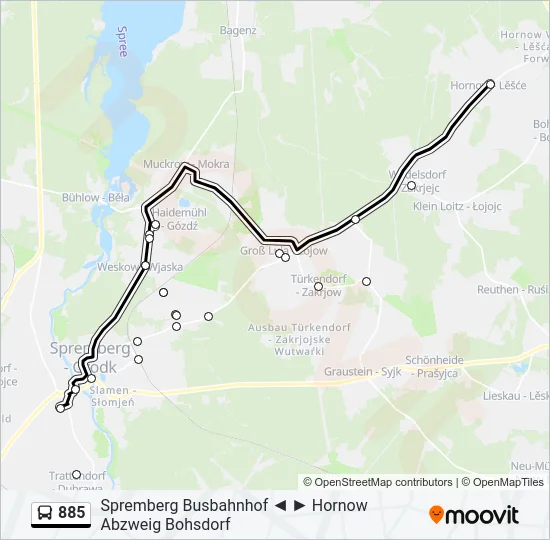 885 Bus Line Map