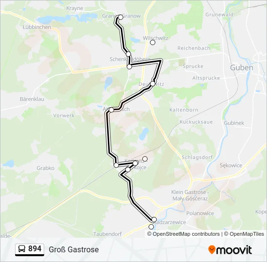 894 Bus Line Map