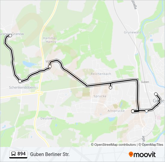 894 bus Line Map