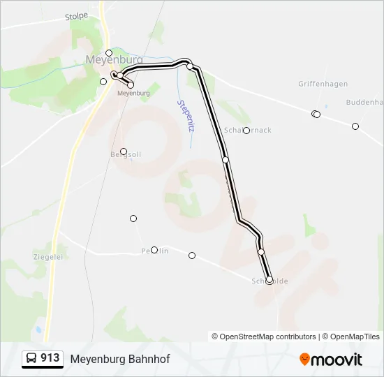 913 Bus Line Map