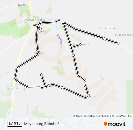 913 bus Line Map