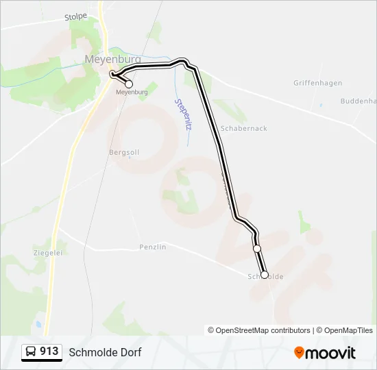 913 Bus Line Map