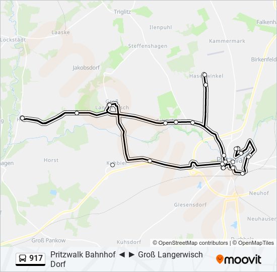 917 bus Line Map