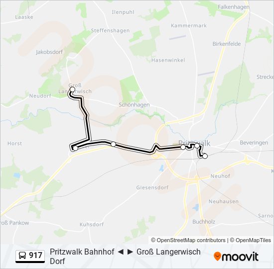 917 bus Line Map