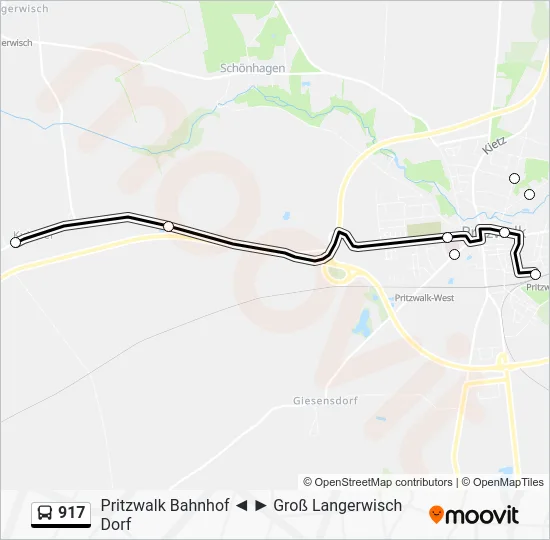 Автобус 917: карта маршрута