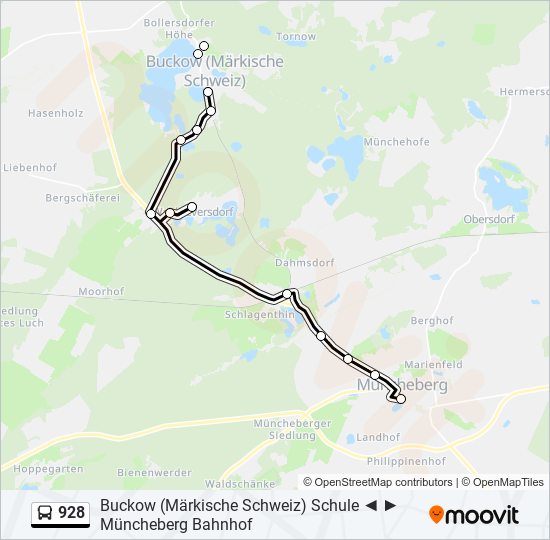 928 bus Line Map