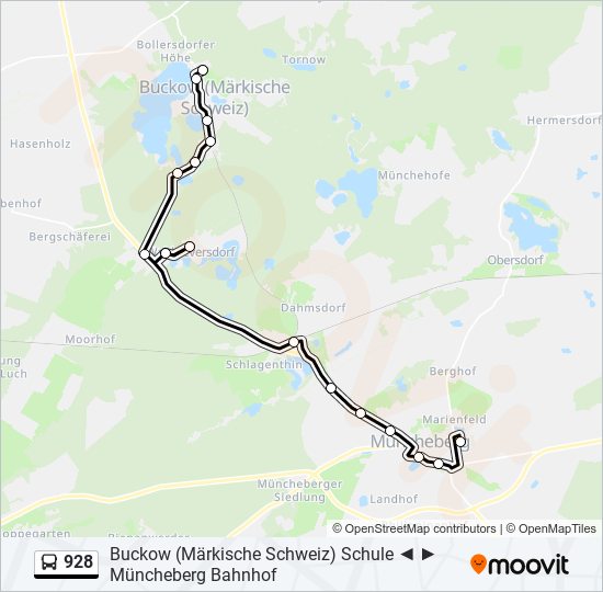 928 bus Line Map