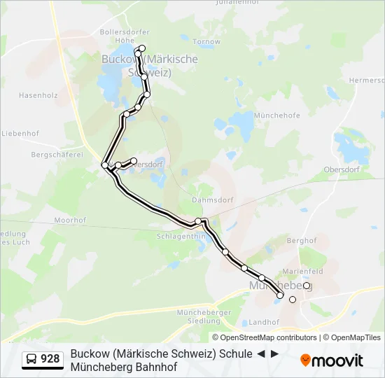 928 Bus Line Map