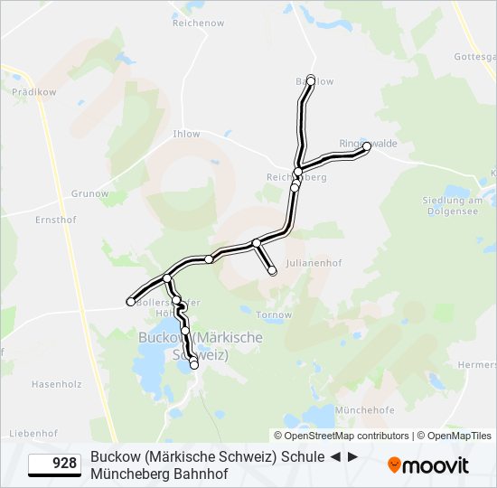928 bus Line Map