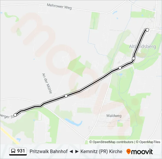 931 Bus Line Map