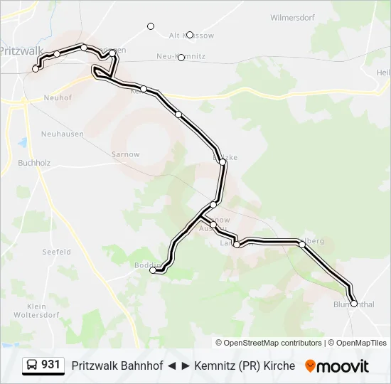 931 Bus Line Map