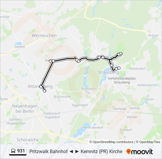 931 bus Line Map