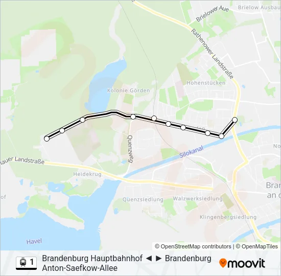 1 Light Rail Line Map