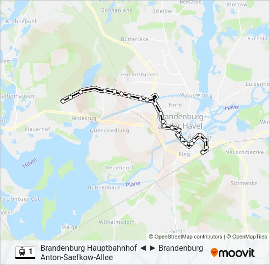 1 Light Rail Line Map