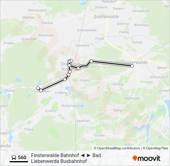 Автобус 560: карта маршрута