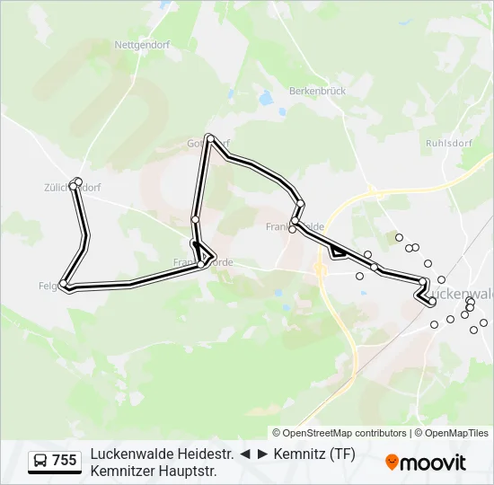 755 Bus Line Map