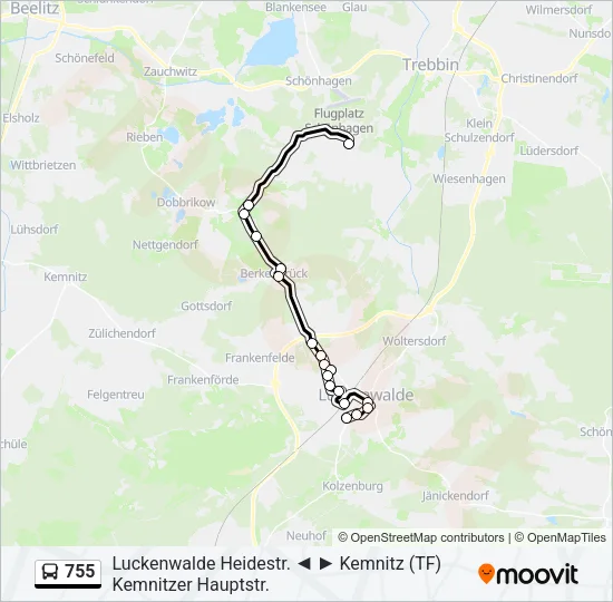 755 Bus Line Map