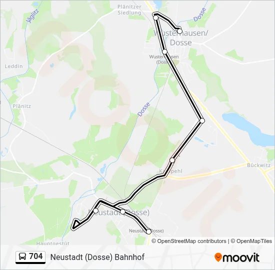 704 Bus Line Map