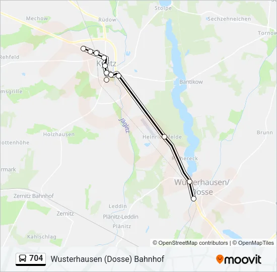 704 Bus Line Map