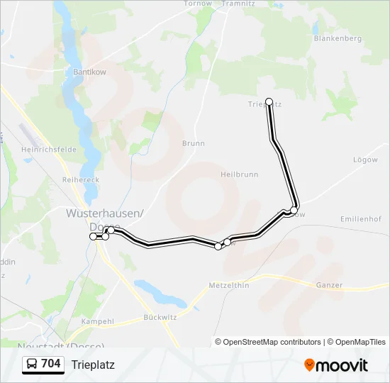 704 Bus Line Map