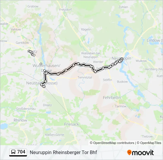 704 Bus Line Map