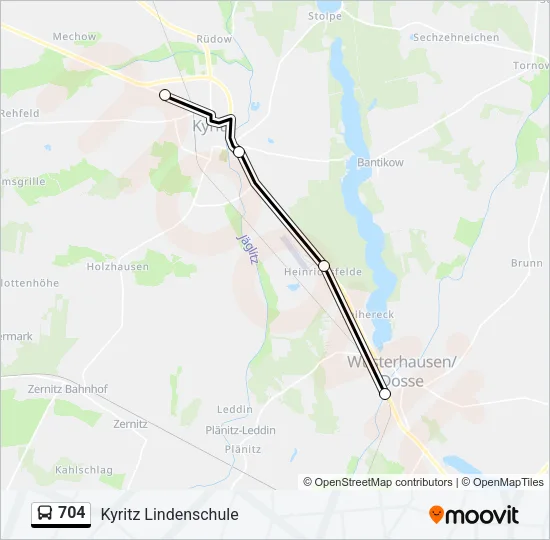 704 Bus Line Map