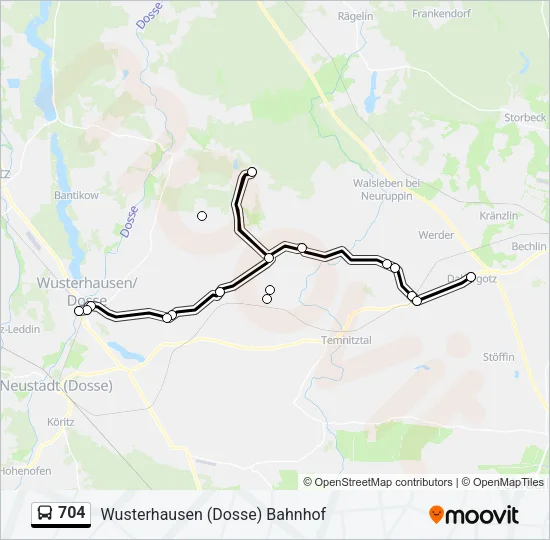 704 Bus Line Map