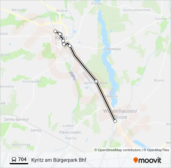 704 Bus Line Map