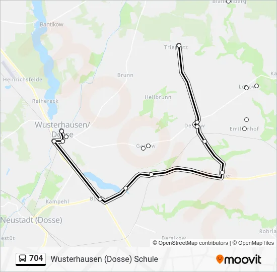 704 Bus Line Map