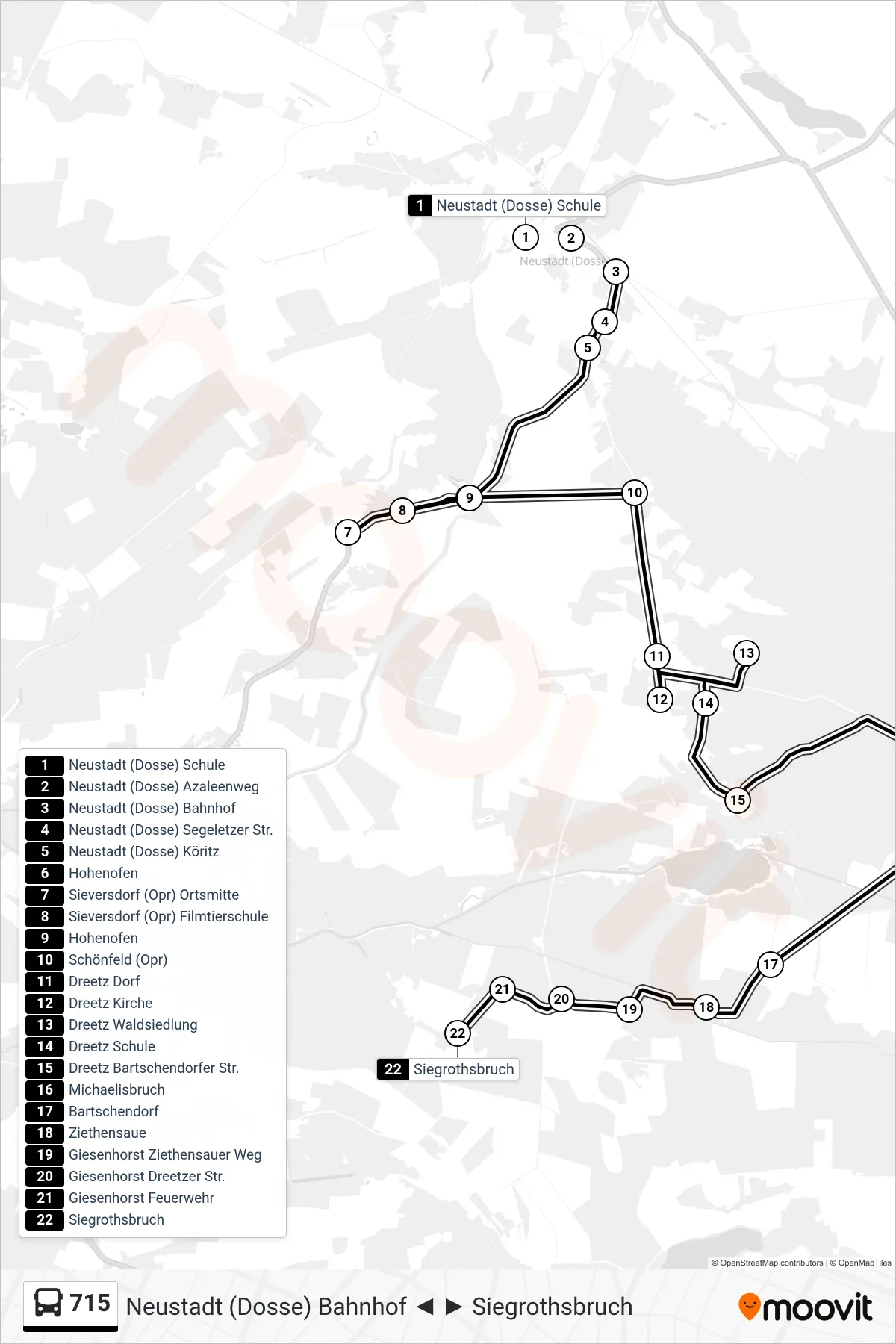 Linie 715 (Bus) Richtung Siegrothsbruch: Route und Haltestellen auf der Karte