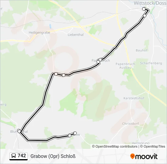 Автобус 742: карта маршрута