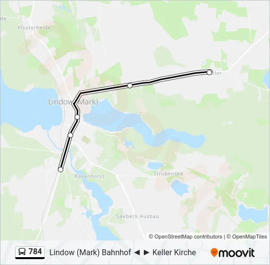 784 Bus Line Map