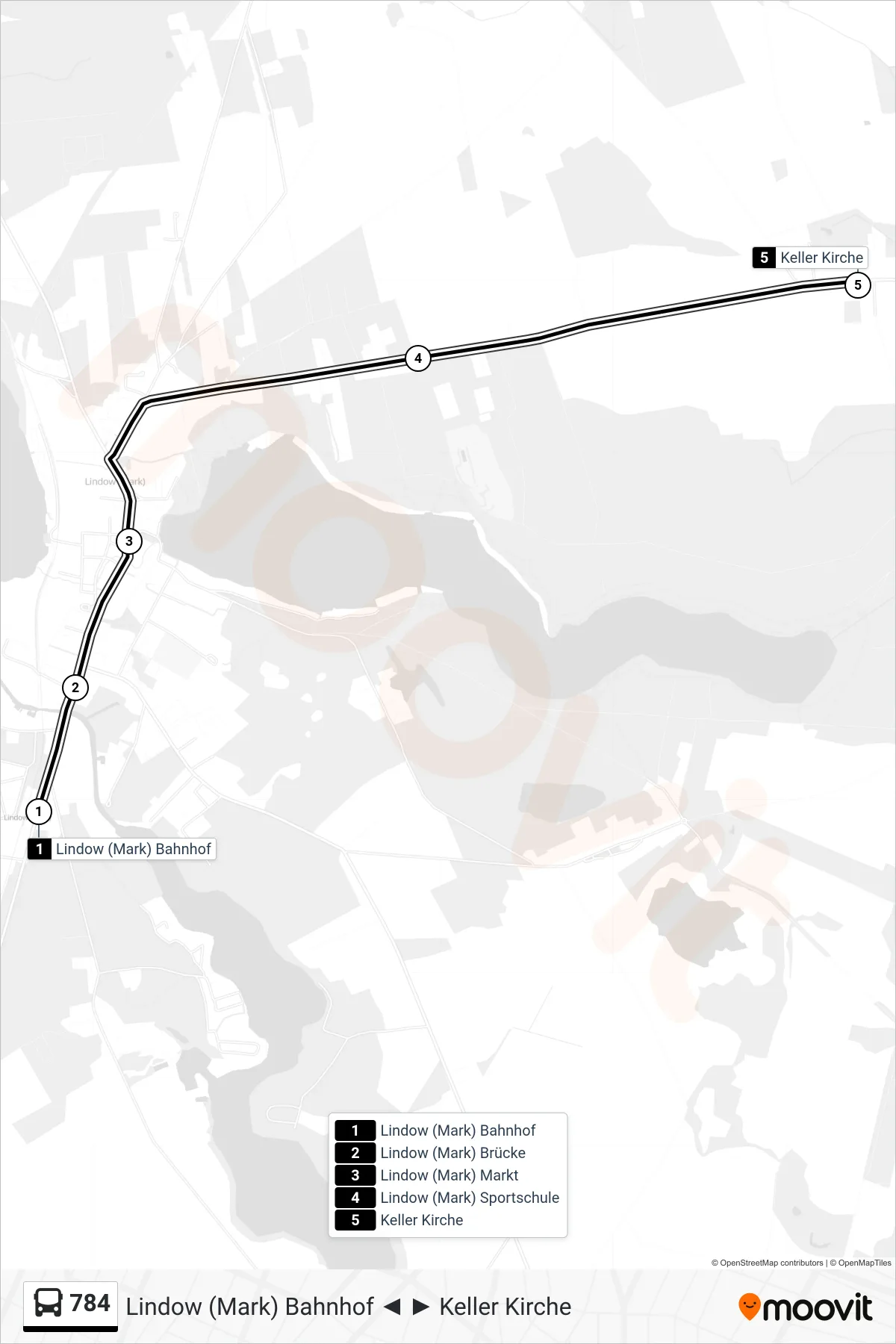 Linie 784 (Bus) Richtung Keller Kirche: Route und Haltestellen auf der Karte