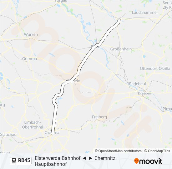 Bahnlinie RB45 Karte