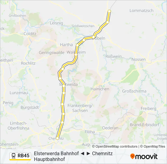 RB45 Train Line Map