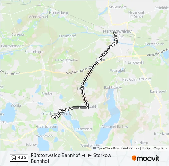 435 Bus Line Map
