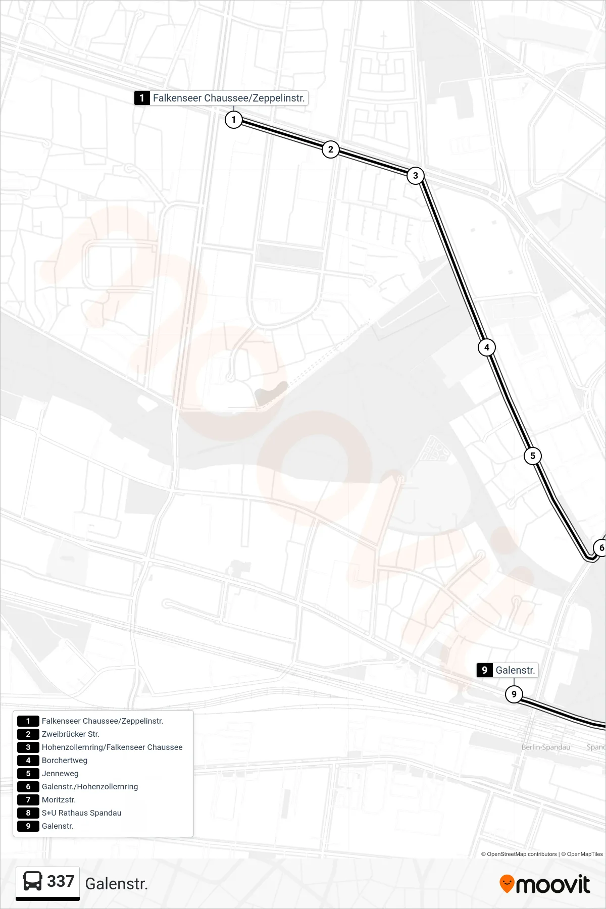 Linie 337 (Bus) Richtung Galenstr.: Route und Haltestellen auf der Karte