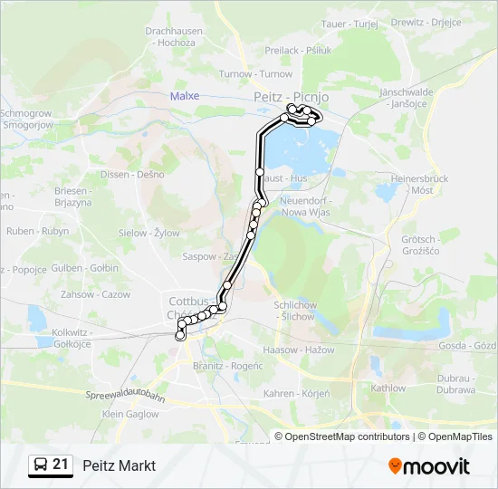 21 Bus Line Map