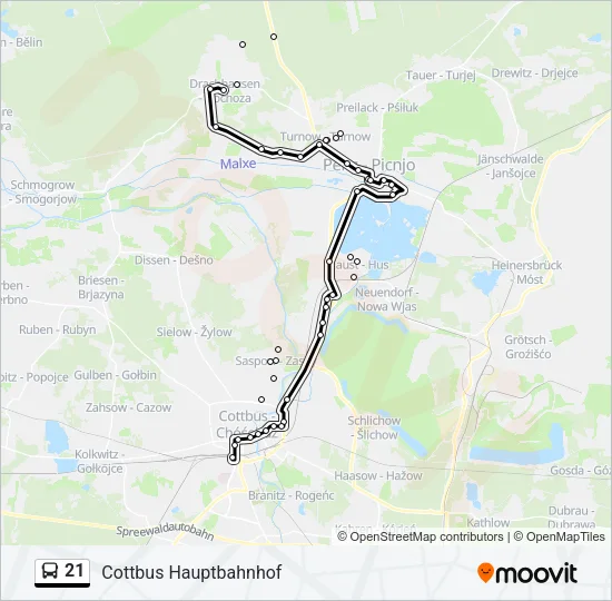 21 Bus Line Map