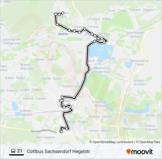 21 Bus Line Map