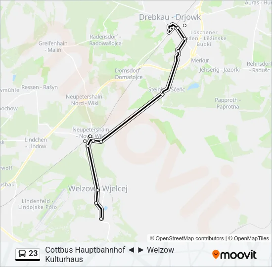 23 Bus Line Map