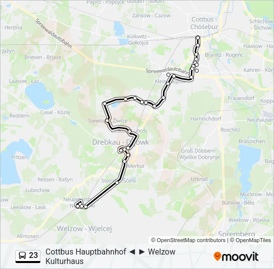 23 Bus Line Map