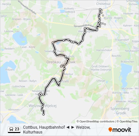 23 bus Line Map